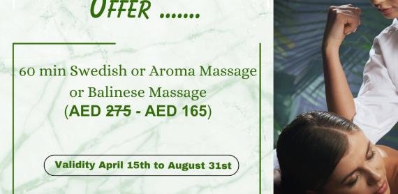 Special Summer Offer For 60 Min Swedish Massage or Aroma Massage Or Balinese Massage